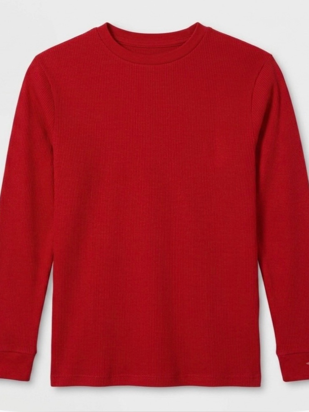 CAT & JACK (2) Crew Neck Long Sleeve Tee, Unisex Kids Size M, Red